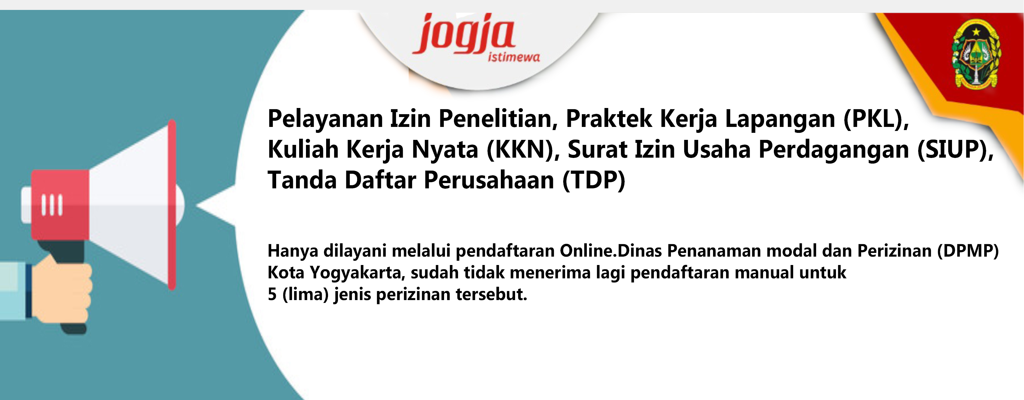 Pengumuman izin Online DPMP Kota Yogyakarta